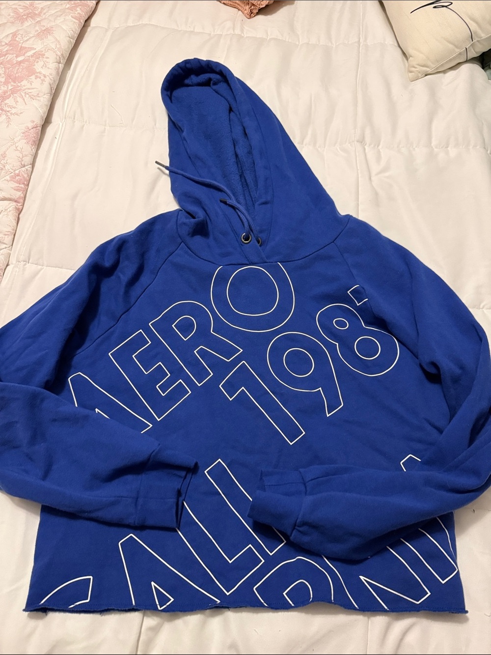 Aeropostale 1987 Blue Logo Hoodie Sweatshirt - women’s large